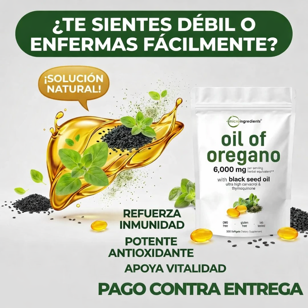 capsulas de aceite de oregano - Suplemento Vegetal de Alta Concentración para Inmunidad y Vitalidad